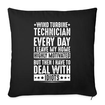 Service Technician Wind Turbines Wind Energy - Sofa pillowcase 17,3'' x 17,3'' (45 x 45 cm) - black - Front