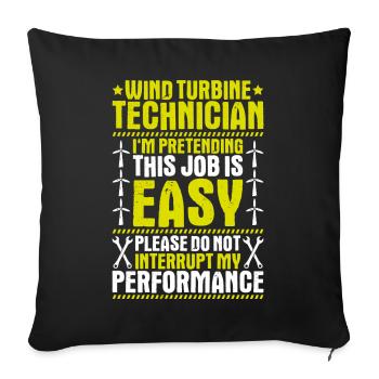 Service Technician Wind Turbines Wind Energy - Sofa pillowcase 17,3'' x 17,3'' (45 x 45 cm) - black - Front