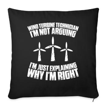 Service Technician Wind Turbines Wind Energy - Sofa pillowcase 17,3'' x 17,3'' (45 x 45 cm) - black - Front