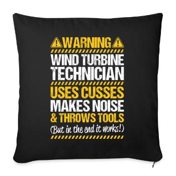Service Technician Wind Turbines Wind Energy - Sofa pillowcase 17,3'' x 17,3'' (45 x 45 cm) - black - Front