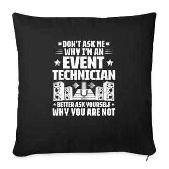 Veranstaltungstechniker Technicien événementiel - Housse de coussin décorative 45 x 45 cm - noir - Devant
