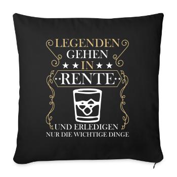 Rentner Rente Rentenbeginn Whiskeytrinker Whiskey - Sofakissenbezug 45 x 45 cm - Schwarz - Vorne