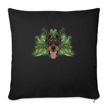Tropical Doberman - Sofa pillowcase 17,3'' x 17,3'' (45 x 45 cm) - black - Front