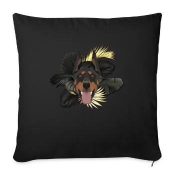Golden Dog Doberman - Sofa pillowcase 17,3'' x 17,3'' (45 x 45 cm) - black - Front