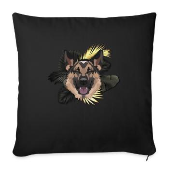 Golden Dog German Shepherd - Sofa pillowcase 17,3'' x 17,3'' (45 x 45 cm) - black - Front