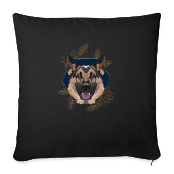 Golden Dog German Shepherd - Sofa pillowcase 17,3'' x 17,3'' (45 x 45 cm) - black - Front