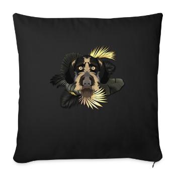 Golden Dog German Wirehair - Sofa pillowcase 17,3'' x 17,3'' (45 x 45 cm) - black - Front