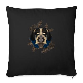 Golden Dog German Wirehair - Sofa pillowcase 17,3'' x 17,3'' (45 x 45 cm) - black - Front