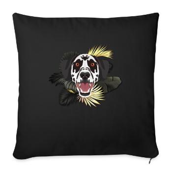 Golden Dog Dalmatian - Sofa pillowcase 17,3'' x 17,3'' (45 x 45 cm) - black - Front