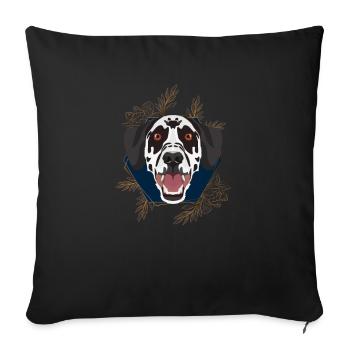 Golden Dog Dalmatian - Sofa pillowcase 17,3'' x 17,3'' (45 x 45 cm) - black - Front