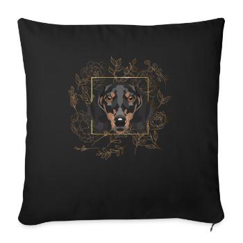 Golden Dog Dachshund - Sofa pillowcase 17,3'' x 17,3'' (45 x 45 cm) - black - Front