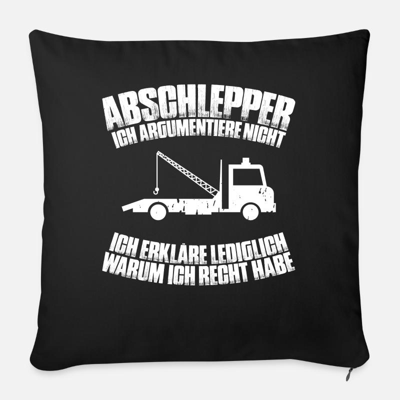 Abschlepper Abschleppdienst Tow Truck Driver - Sofakissenbezug 45 x 45 cm - Schwarz
