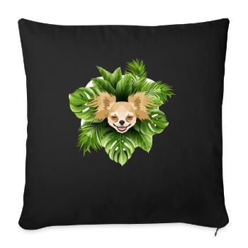 Tropical Chihuahua - Sofa pillowcase 17,3'' x 17,3'' (45 x 45 cm) - black - Front
