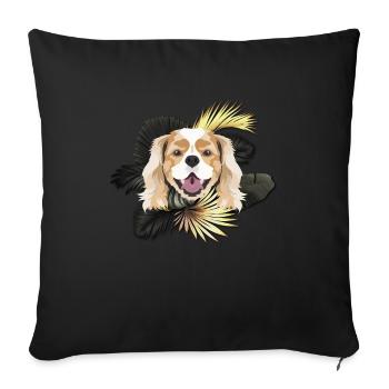 Golden Dog Cavalier King Charles Spaniel - Sofa pillowcase 17,3'' x 17,3'' (45 x 45 cm) - black - Front