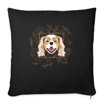 Golden Dog Cavalier King Charles Spaniel - Sofa pillowcase 17,3'' x 17,3'' (45 x 45 cm) - black - Front