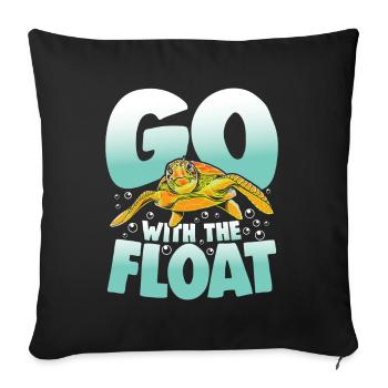 Go With The Float für Schildkrötenliebhaber - Sofakissenbezug 45 x 45 cm - Schwarz - Vorne