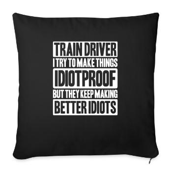 Triebfahrzeugführer Lokführer Train Driver - Sofa pillowcase 17,3'' x 17,3'' (45 x 45 cm) - black - Front