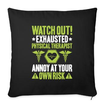 Physiothérapie Physiothérapeute Physiothérapeute - Housse de coussin décorative 45 x 45 cm - noir - Devant
