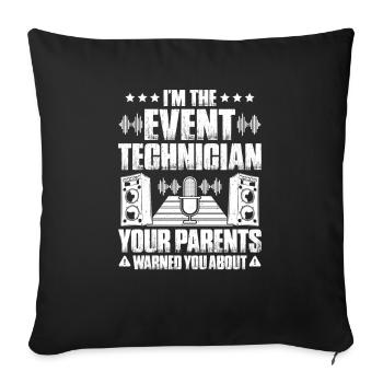 Veranstaltungstechniker Technicien événementiel - Housse de coussin décorative 45 x 45 cm - noir - Devant