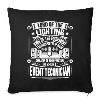 Veranstaltungstechniker Event Technician - Sofa pillowcase 17,3'' x 17,3'' (45 x 45 cm) - black - Front