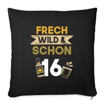 16 Jahre Geburtstag Whiskey - Sofakissenbezug 45 x 45 cm - Schwarz - Vorne