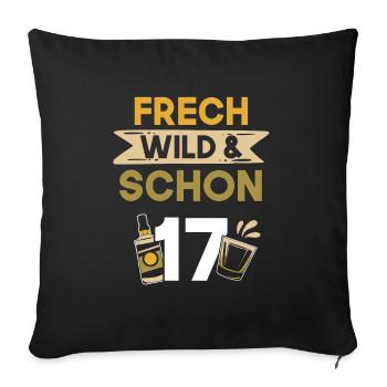 17 Jahre Geburtstag Whiskey - Sofakissenbezug 45 x 45 cm - Schwarz - Vorne
