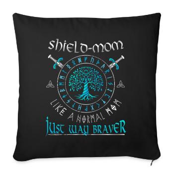 Schildmaid -Shield-Mom- Like a normal mom - Sofa pillowcase 17,3'' x 17,3'' (45 x 45 cm) - black - Front