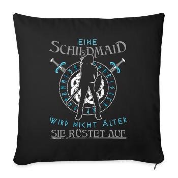 Schildmaid - Geburtstag - wird nicht älter - Sofakissenbezug 45 x 45 cm - Schwarz - Vorne