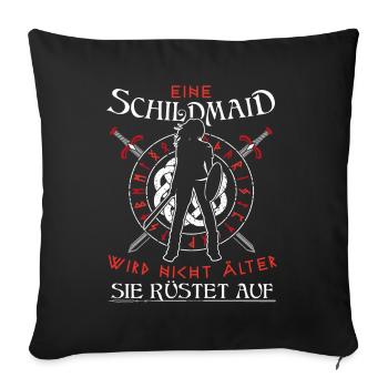 Schildmaid - Geburtstag - wird nicht älter - Sofakissenbezug 45 x 45 cm - Schwarz - Vorne