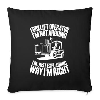 Forklift Driver Forklift Operator - Sofa pillowcase 17,3'' x 17,3'' (45 x 45 cm) - black - Front