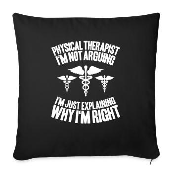 Physiothérapie Physiothérapeute Physiothérapeute - Housse de coussin décorative 45 x 45 cm - noir - Devant