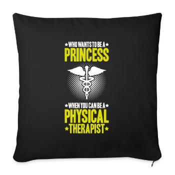 Physiotherapy Physiotherapist Physical Therapist - Sofa pillowcase 17,3'' x 17,3'' (45 x 45 cm) - black - Front