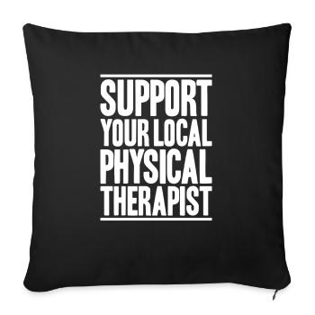 Physiotherapie Physiotherapeut Physical Therapist - Sofakissenbezug 45 x 45 cm - Schwarz - Vorne