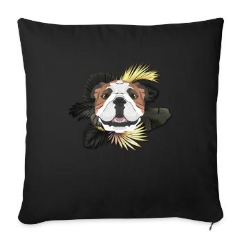 Bouledogue anglais Golden Dog - Housse de coussin décorative 45 x 45 cm - noir - Devant