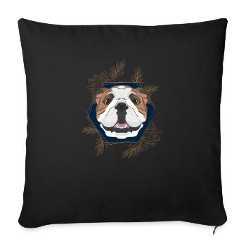 Golden Dog English Bulldog - Sofa pillowcase 17,3'' x 17,3'' (45 x 45 cm) - black - Front