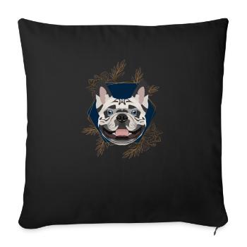 Golden Dog French Bulldog - Sofa pillowcase 17,3'' x 17,3'' (45 x 45 cm) - black - Front