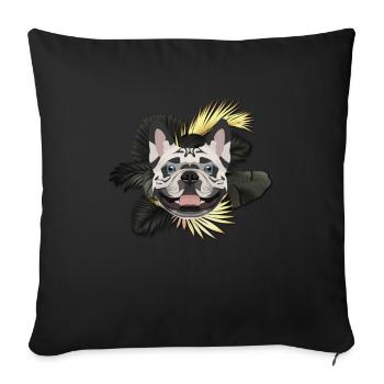 Golden Dog French Bulldog - Sofa pillowcase 17,3'' x 17,3'' (45 x 45 cm) - black - Front