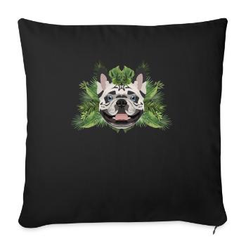 Tropical French Bulldog - Sofa pillowcase 17,3'' x 17,3'' (45 x 45 cm) - black - Front