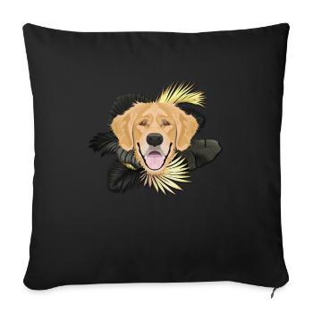 Golden Dog Golden Retriever - Sofa pillowcase 17,3'' x 17,3'' (45 x 45 cm) - black - Front