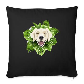 Tropical Golden Retriever - Sofa pillowcase 17,3'' x 17,3'' (45 x 45 cm) - black - Front