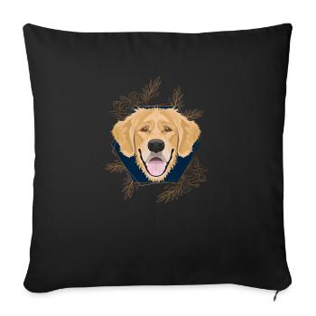 Golden Dog Golden Retriever - Sofa pillowcase 17,3'' x 17,3'' (45 x 45 cm) - black - Front
