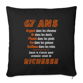 67 Year Old Birthday Funny Gift Idea - Sofa pillowcase 17,3'' x 17,3'' (45 x 45 cm) - black - Front
