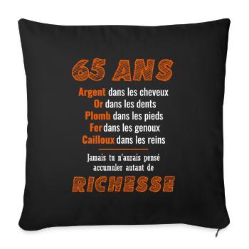 65 Years Birthday Funny Gift Idea - Sofa pillowcase 17,3'' x 17,3'' (45 x 45 cm) - black - Front