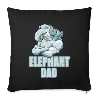 Elephant Dad für einen Elefant Liebhaber Elefant - Sofakissenbezug 45 x 45 cm - Schwarz - Vorne