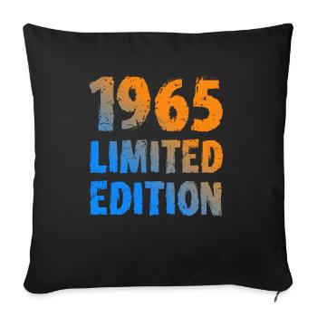 1965 édition limitée anniversaire cadeau femme mari - Housse de coussin décorative 45 x 45 cm - noir - Devant