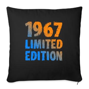 1967 édition limitée cadeau d’anniversaire femme mari - Housse de coussin décorative 45 x 45 cm - noir - Devant
