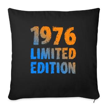 1976 Limited Edition Birthday Gift Wife Husband - Sofa pillowcase 17,3'' x 17,3'' (45 x 45 cm) - black - Front