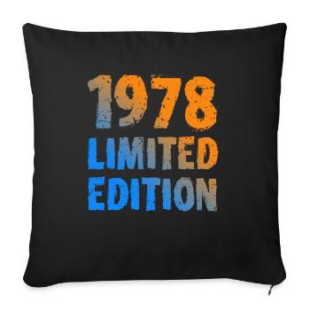 1978 édition limitée cadeau d’anniversaire femme mari - Housse de coussin décorative 45 x 45 cm - noir - Devant