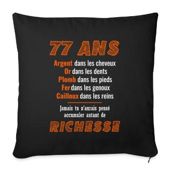 77 Year Old Birthday Funny Gift Idea - Sofa pillowcase 17,3'' x 17,3'' (45 x 45 cm) - black - Front