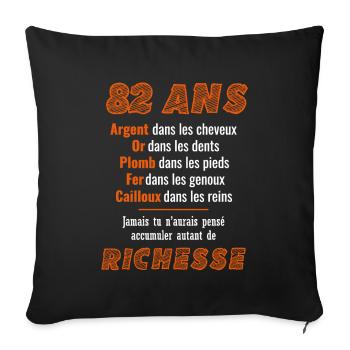 82 Year Old Birthday Funny Gift Idea - Sofa pillowcase 17,3'' x 17,3'' (45 x 45 cm) - black - Front